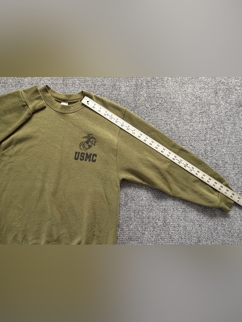 US Marine Corps Military Issue Sweatshirt Olive Green Small - Picture 5 of 8
